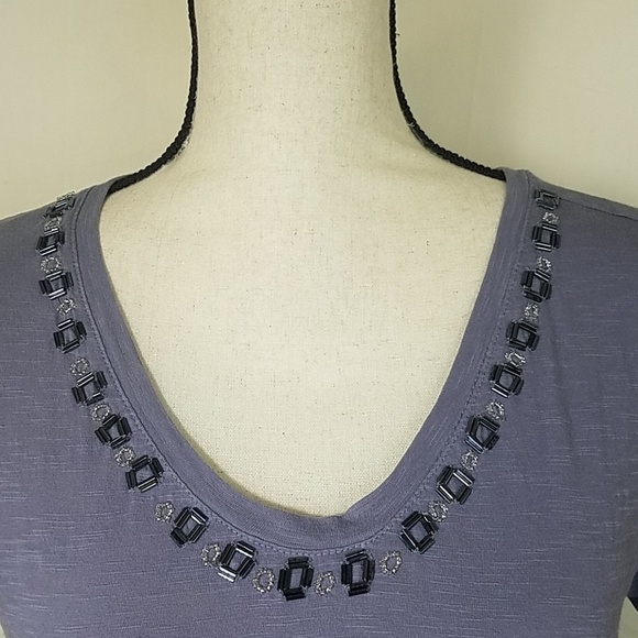 ANN TAYLOR LOFT Lilac Short Sleeve Top, Size XS - Picture 2 of 5